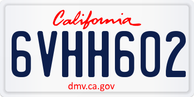 CA license plate 6VHH602