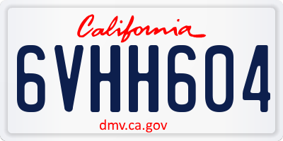 CA license plate 6VHH604