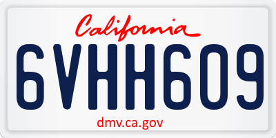 CA license plate 6VHH609