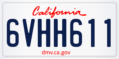 CA license plate 6VHH611