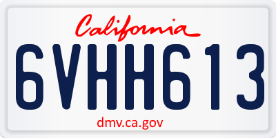 CA license plate 6VHH613