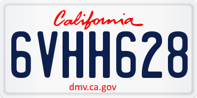 CA license plate 6VHH628