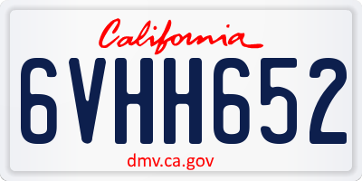 CA license plate 6VHH652