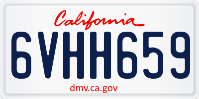 CA license plate 6VHH659
