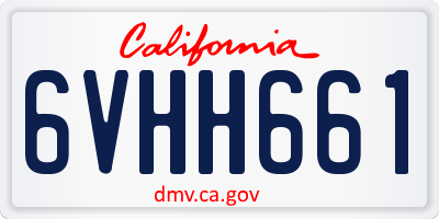 CA license plate 6VHH661