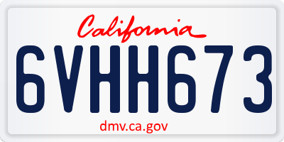 CA license plate 6VHH673