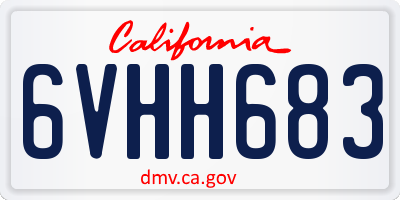 CA license plate 6VHH683