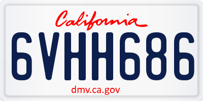 CA license plate 6VHH686