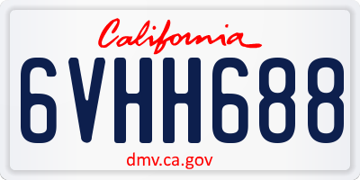 CA license plate 6VHH688