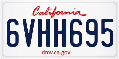 CA license plate 6VHH695