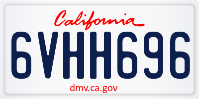 CA license plate 6VHH696