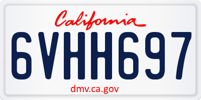 CA license plate 6VHH697