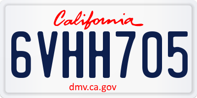 CA license plate 6VHH705