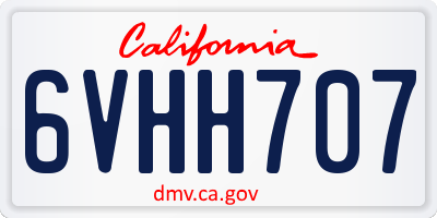 CA license plate 6VHH707