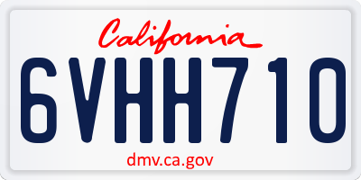 CA license plate 6VHH710