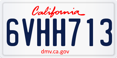 CA license plate 6VHH713