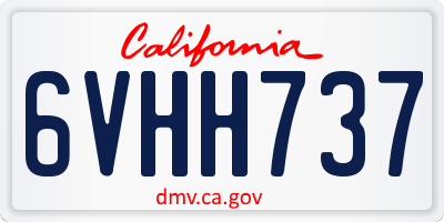 CA license plate 6VHH737