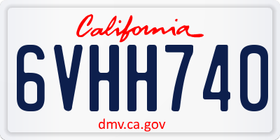 CA license plate 6VHH740