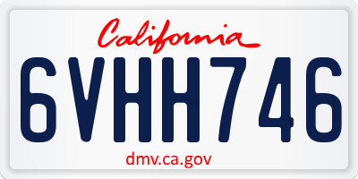CA license plate 6VHH746