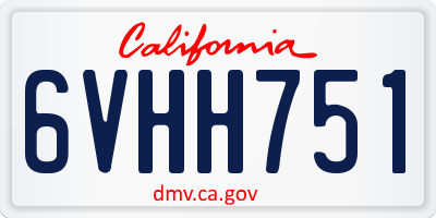 CA license plate 6VHH751