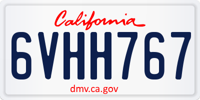 CA license plate 6VHH767