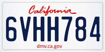 CA license plate 6VHH784