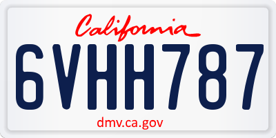 CA license plate 6VHH787