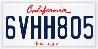 CA license plate 6VHH805