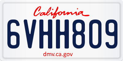 CA license plate 6VHH809