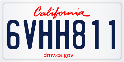 CA license plate 6VHH811