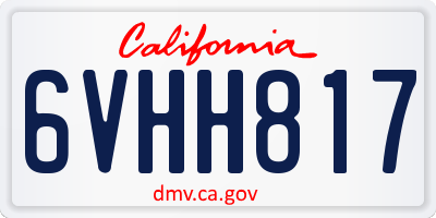CA license plate 6VHH817
