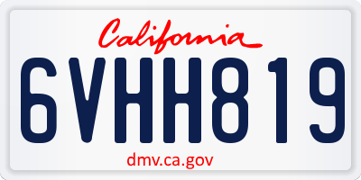 CA license plate 6VHH819