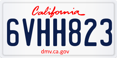 CA license plate 6VHH823