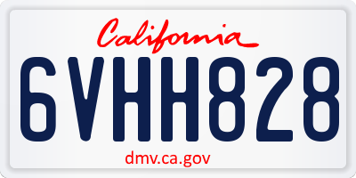 CA license plate 6VHH828