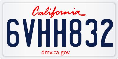 CA license plate 6VHH832