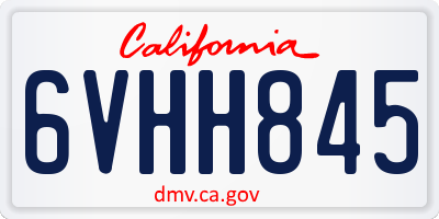 CA license plate 6VHH845