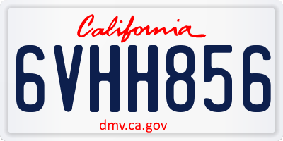 CA license plate 6VHH856