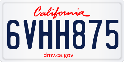 CA license plate 6VHH875