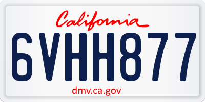 CA license plate 6VHH877