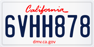 CA license plate 6VHH878