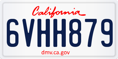 CA license plate 6VHH879