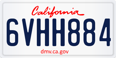 CA license plate 6VHH884