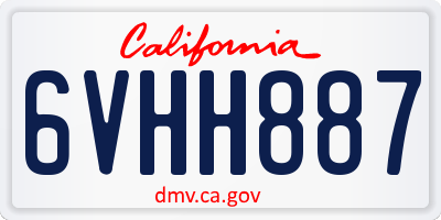 CA license plate 6VHH887