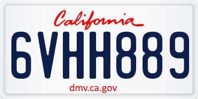 CA license plate 6VHH889