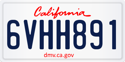 CA license plate 6VHH891