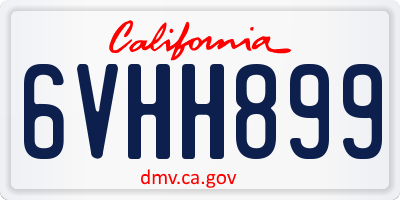 CA license plate 6VHH899
