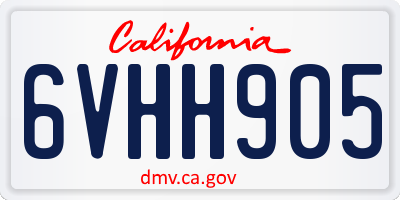CA license plate 6VHH905