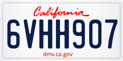 CA license plate 6VHH907