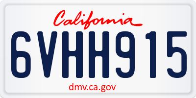 CA license plate 6VHH915