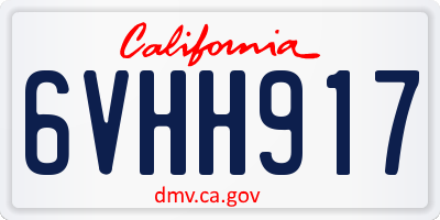 CA license plate 6VHH917